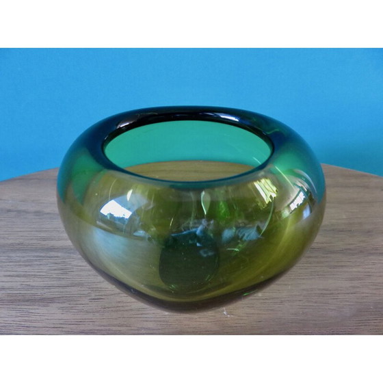 Image 1 of Vintage vaas "Holmegaard PL 18119" in geblazen glas voor Pel Lütken