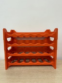Vintage wijnrek oranje kunststof jaren 70 space age