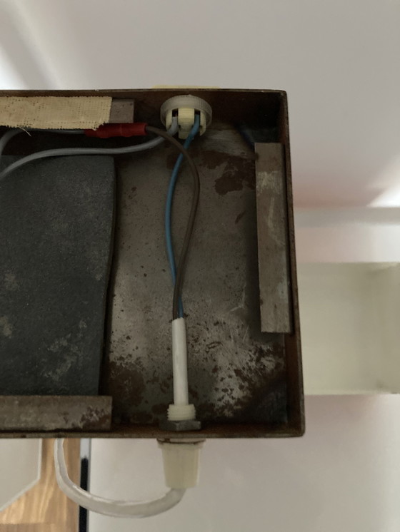 Image 1 of Metalen bureaulamp, oranje jaren 70