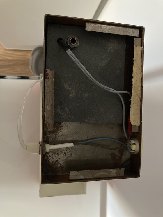 Image 1 of Metalen bureaulamp, oranje jaren 70