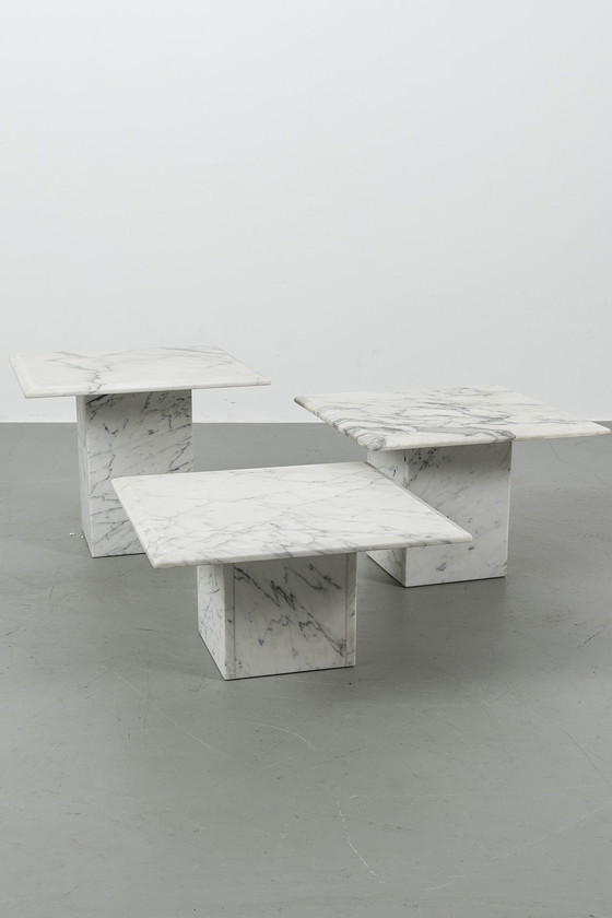 Image 1 of 3x Vintage marmeren tafel