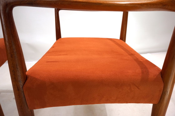 Image 1 of Set van 2 Gustav Bahus Bambi Teakhouten Stoelen Door Rolf Rastad & Adolf Relling, 1960