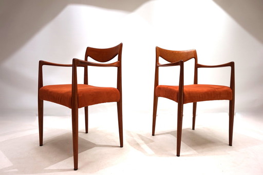 Set van 2 Gustav Bahus Bambi Teakhouten Stoelen Door Rolf Rastad & Adolf Relling, 1960