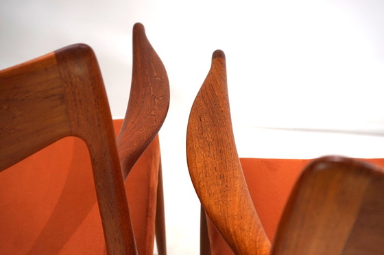 Image 1 of Set van 2 Gustav Bahus Bambi Teakhouten Stoelen Door Rolf Rastad & Adolf Relling, 1960