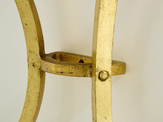 Image 1 of Roger Thibier Verguld Smeedijzeren Console Tafel met Spiegel 1960