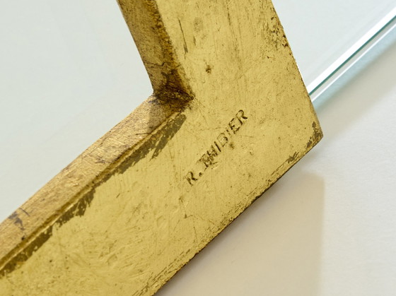 Image 1 of Roger Thibier Verguld Smeedijzeren Console Tafel met Spiegel 1960