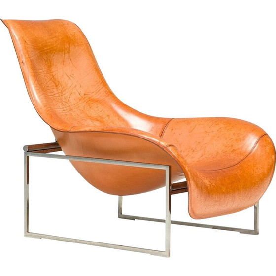 Image 1 of Vintage Mart Mprn_1 bruin lederen lounge fauteuil door Antonio Citterio voor BandB Italia