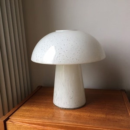 Vintage Limburgse champignon glazen tafellamp