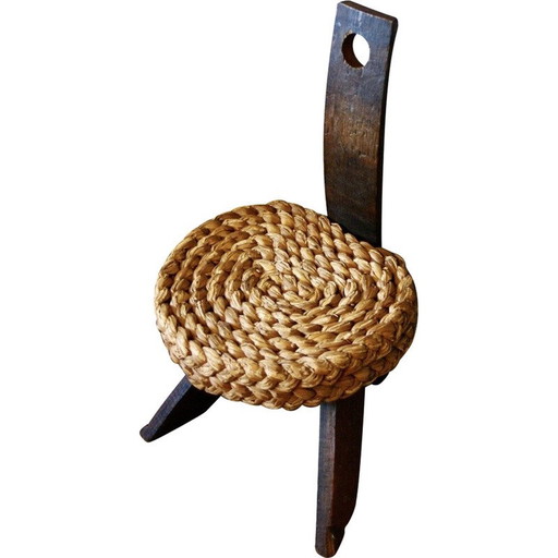 Vintage Brutalistische sculturale stoel van Audoux Minet, 1950
