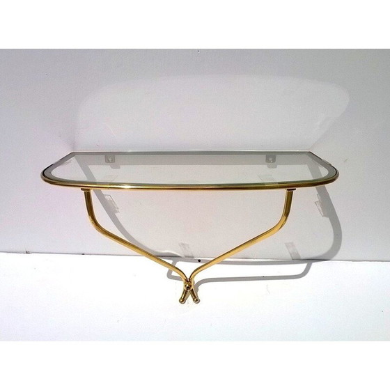 Image 1 of Mid-century Italiaanse console en spiegelset door Fontana Arte, jaren 1940