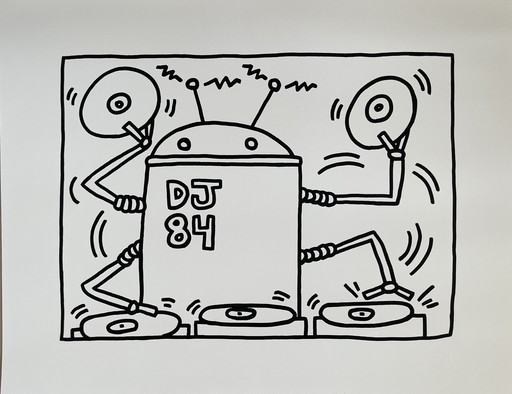 Keith Haring (1958-1990), Dj 84, 1983, Copyright Keith Haring Foundation, Licensed By Artestar New York, Printed In The Uk