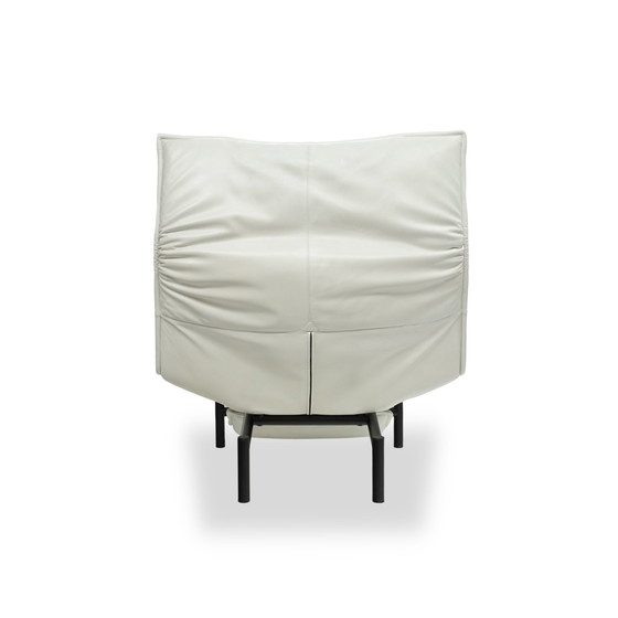 Image 1 of Cassina Veranda Fauteuil Leer Wit Vintage Ligstoel