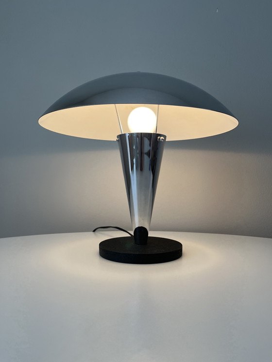 Image 1 of Vintage chromen mushroom lamp