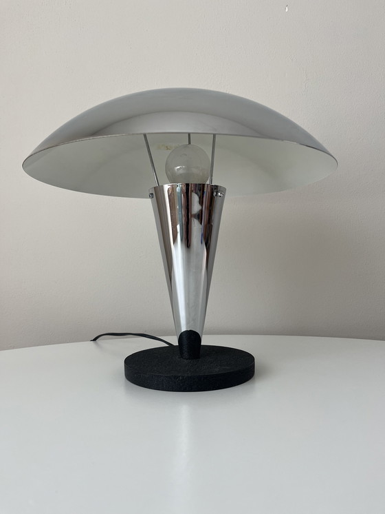 Image 1 of Vintage chromen mushroom lamp