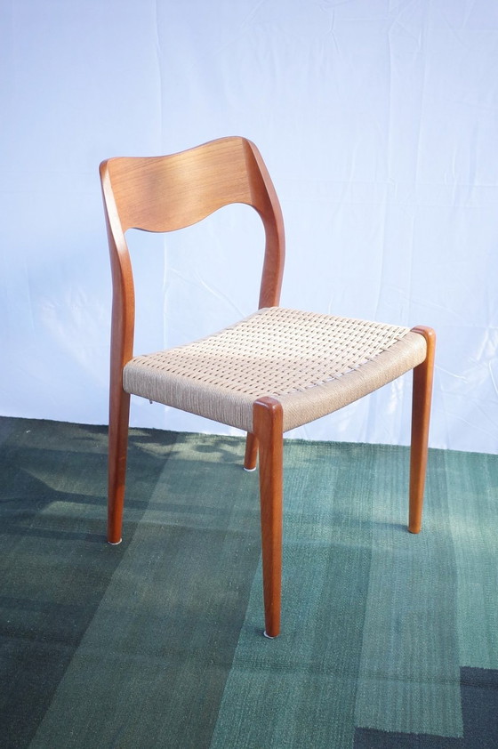 Image 1 of 4 X Deense teakhouten stoelen van Niels Otto Møller model 71