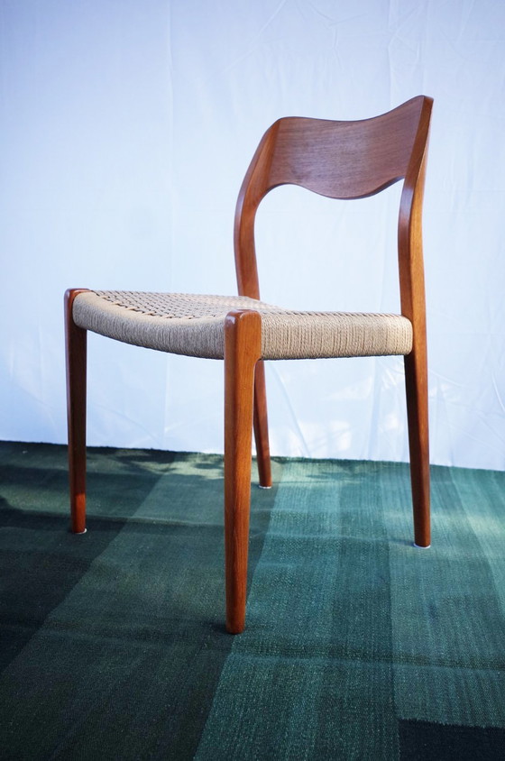 Image 1 of 4 X Deense teakhouten stoelen van Niels Otto Møller model 71