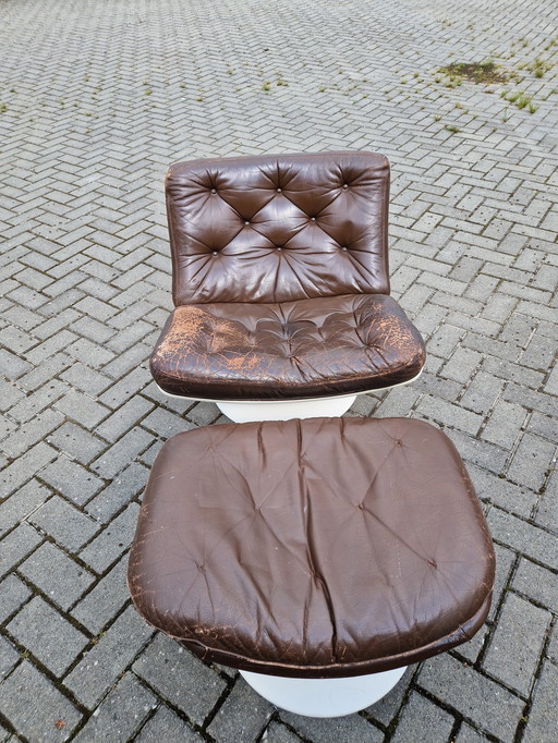 Artifort 976 Geoffrey Harcourt Draai Fauteuil En Voetenbank