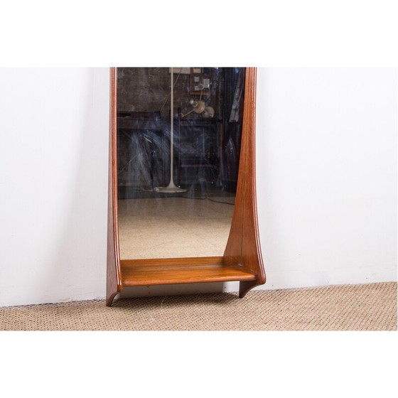 Image 1 of Vintage teakhouten en glazen wandspiegel van Pedersen en Hansen, Denemarken 1960