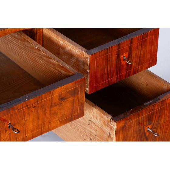 Image 1 of Vintage Biedermeier notenhouten bureau, Tsjecho-Slowakije 1830