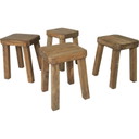 Set van 4 krukjes vintage brutalistisch 1950