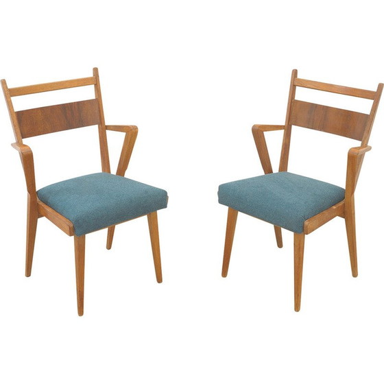 Image 1 of Paar vintage beukenhouten stoelen voor Jitona, Tsjecho-Slowakije 1970
