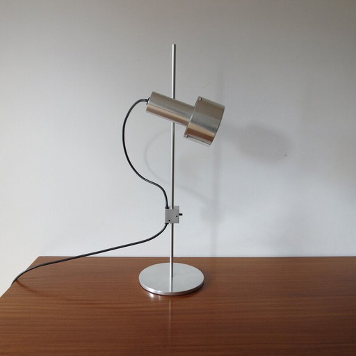 Vintage aluminium bureaulamp van Peter Nelson, jaren 1960