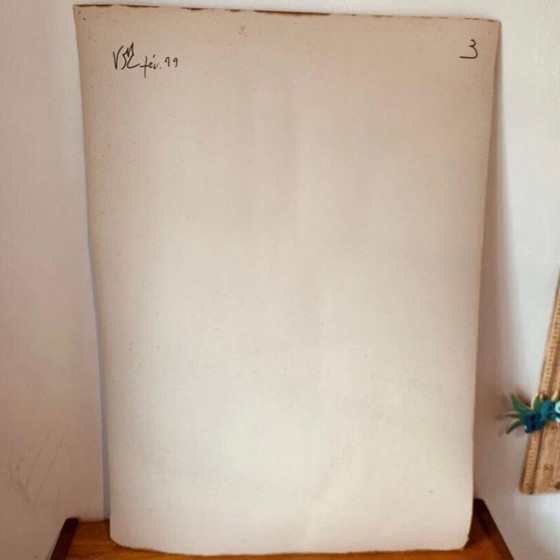 Image 1 of Vintage schilderij op karton met een deel van het lichaam van een naakte vrouw