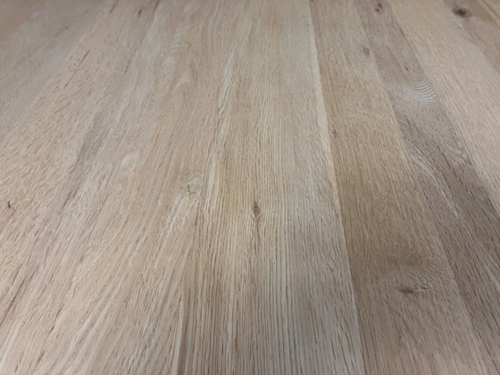 Image 1 of Vintage Eettafel Chroom Massief Eiken