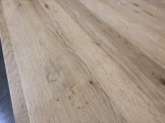 Image 1 of Vintage Eettafel Chroom Massief Eiken