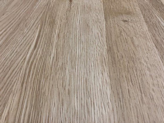 Image 1 of Vintage Eettafel Chroom Massief Eiken