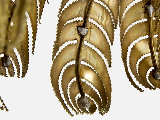 Image 1 of Christian Techoueyres voor Maison Jansen Messing Palmboomlamp 1970