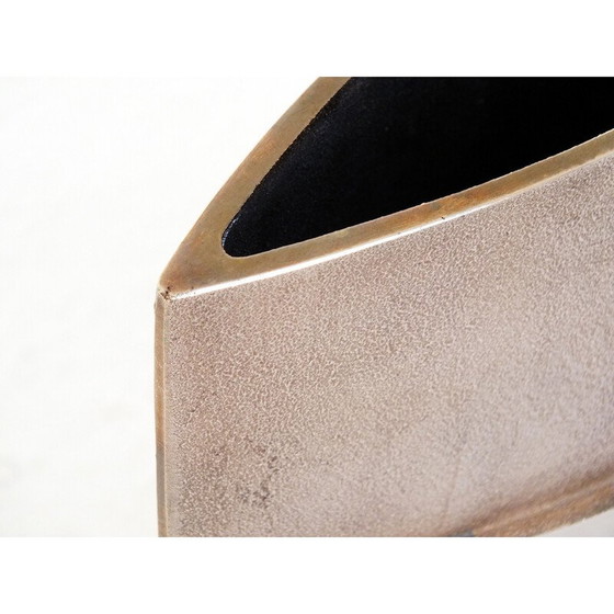 Image 1 of Vintage bronzen vaas abstracte kunst door Esa Fedrigolli voor Esart Italië, 1980
