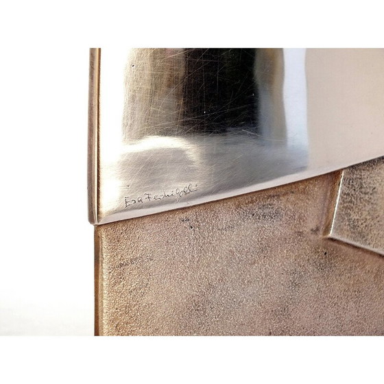 Image 1 of Vintage bronzen vaas abstracte kunst door Esa Fedrigolli voor Esart Italië, 1980