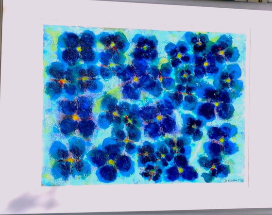 Image 1 of Ingelijste acryl op papier