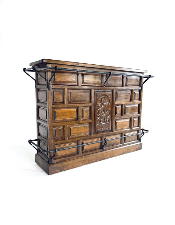 Image 1 of Brutalistische Bar + Barkrukken ‘50