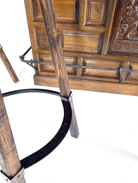 Image 1 of Brutalistische Bar + Barkrukken ‘50