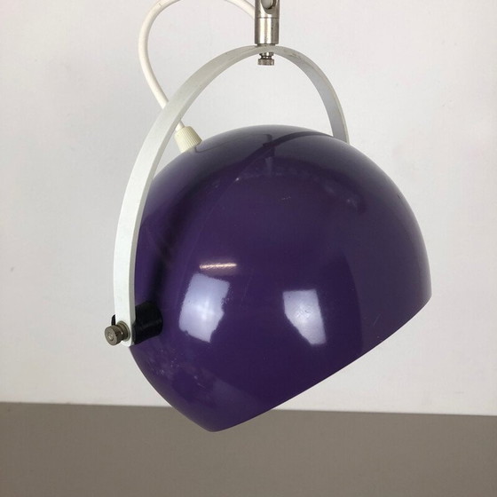 Image 1 of Vintage Verstelbare Pop Art Panton Hanglamp met Paarse Vlek Duitsland 1970