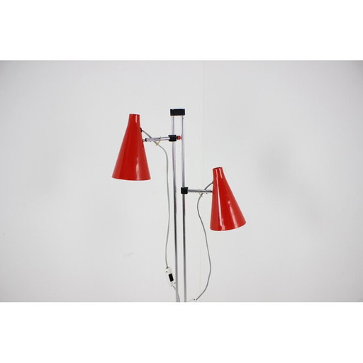 Vintage rode vloerlamp van Lidokov, Tsjecho-Slowakije 1960
