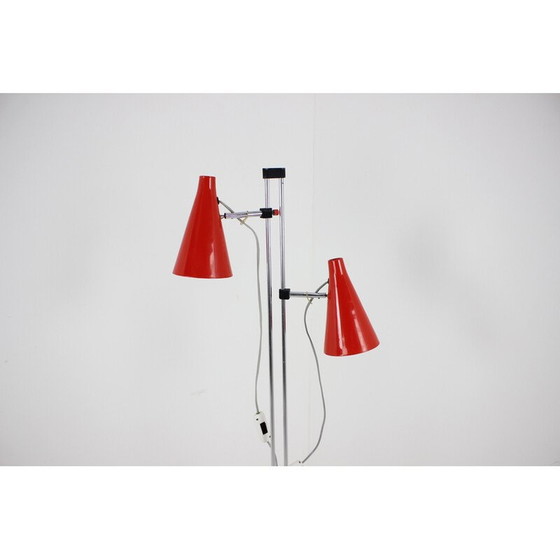 Image 1 of Vintage rode vloerlamp van Lidokov, Tsjecho-Slowakije 1960