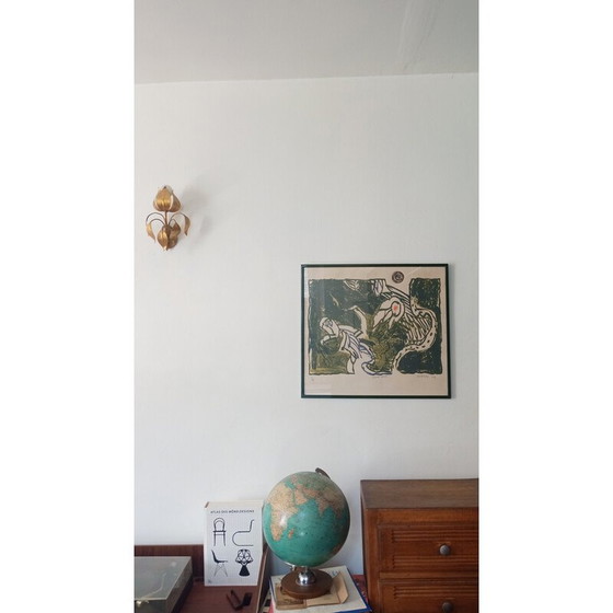 Image 1 of Vintage litho met een wandelende kikker door Pierre Alechinsky, 1979