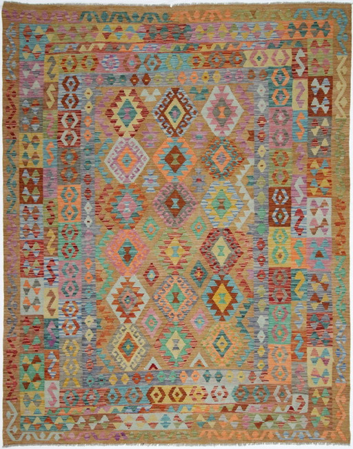 Originele oude stijl Kelim Afghan 260 X 202 Cm Top staat