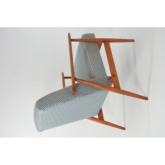 Image 1 of Vintage fauteuil Fox houndstooth blauw