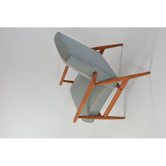 Image 1 of Vintage fauteuil Fox houndstooth blauw