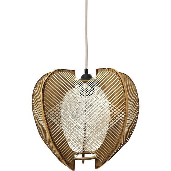 Image 1 of Vintage hanglamp van hout en draad, Frankrijk 1960-1970