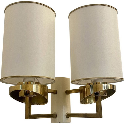 Vintage messing wandlamp, jaren 1960