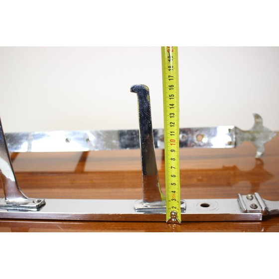 Image 1 of Vintage verchroomde vleeshouder, Tsjecho-Slowakije 1930