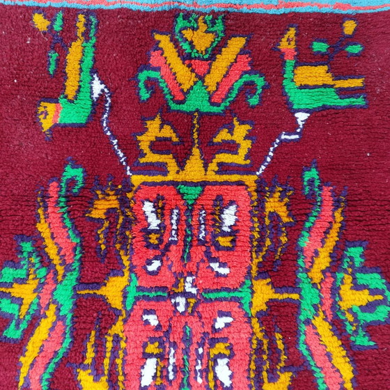 Image 1 of Marokkanischer Berberteppich Aus Roter Wolle - Marokkaans Berber Wollen Tapijt In Rood