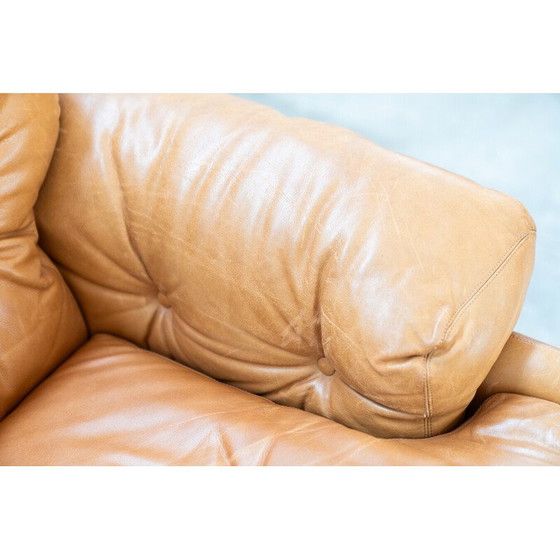 Image 1 of Paar vintage "Coronado" fauteuils met poef van Afra Bianchin en Tobia Scarpa voor B et B Italia, Italië 1986