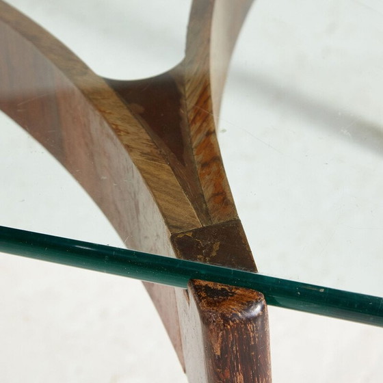 Image 1 of Vintage salontafel van rozenhout en glas door Sven Ellekaer voor Christian Linneberg Mobelfabrik