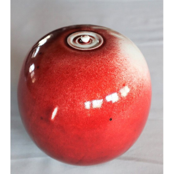 Image 1 of Vintage rood porseleinen doosje van Xavier Duroselle, 1990